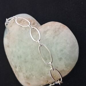 Sterling Silver Oval‎ Links Bracelet